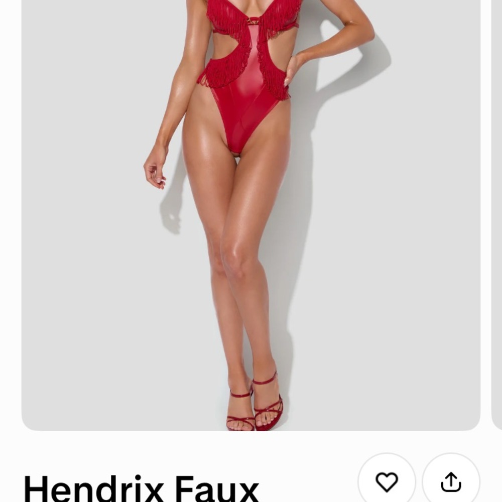 Frederick's of Hollywood Red Fringe Cutout Teddy NWT in bag